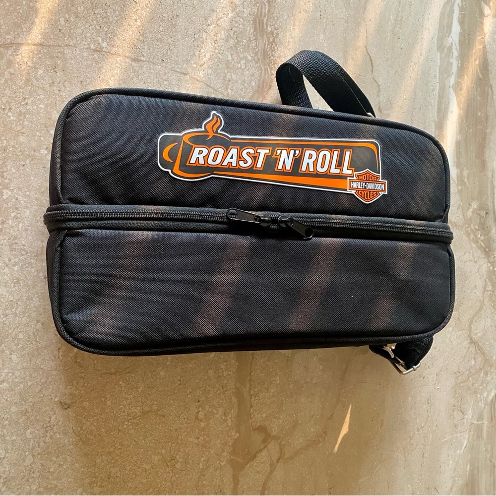 Harley-Davidson Roast 'N' Roll Black thermos and cups new